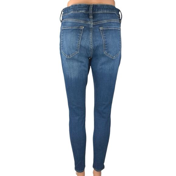 Gap Women's Blue Mid Rise Sculpted Legging Distressed Skinny Denim Jeans Size 8 - Picture 3 of 6